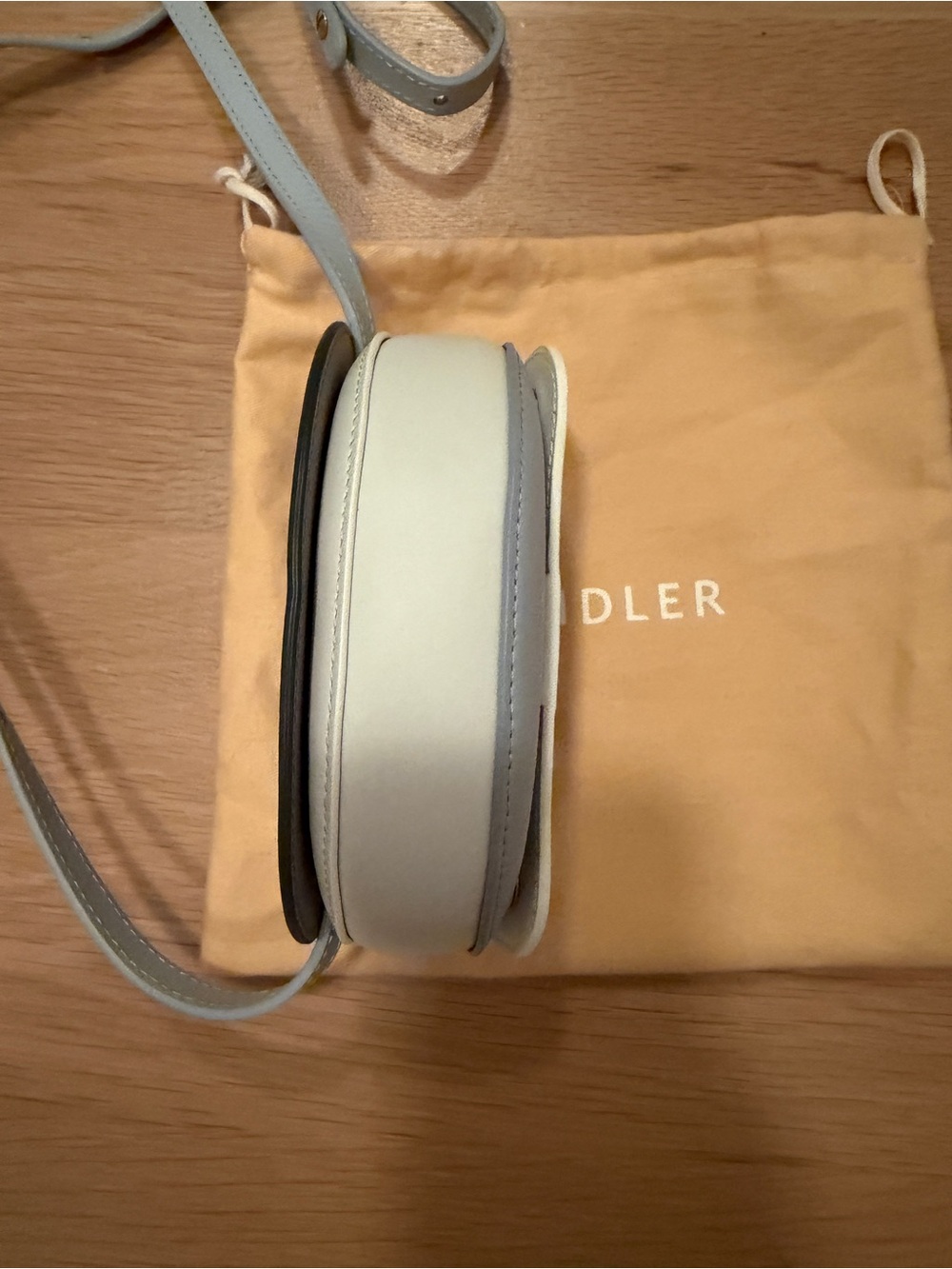 Wandler Light Blue and White Mini Saddle Crossbody - Picture 3 of 7